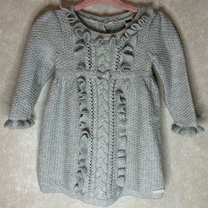 Janie and Jack - Silver Gray Knitted Baby Dress - 3 to 6 months